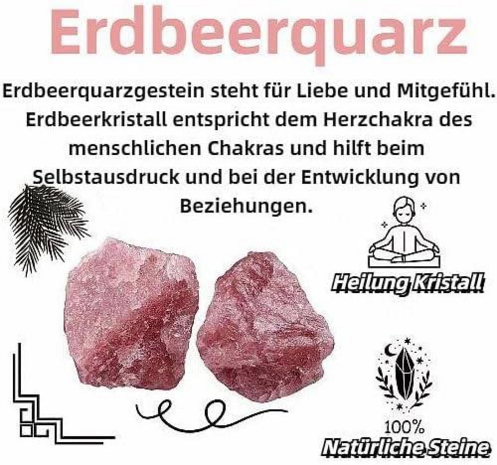 Großer Erdbeerquarz Rohstein 2 Stück Kristalle Meditation Healing