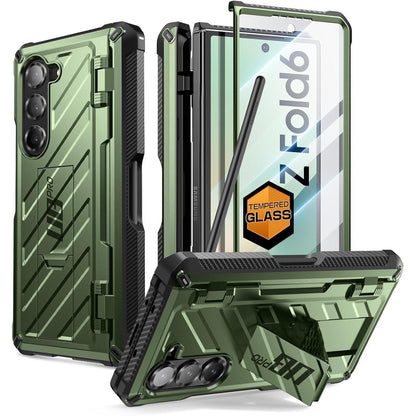 Samsung Galaxy Z Fold 6 Hülle mit S Pen Halter & Ständer Grün
