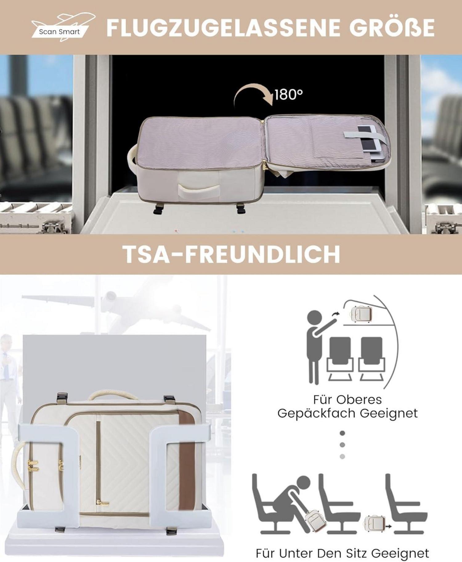 Handgepäck Rucksack 40L Laptop Damen Reise Business