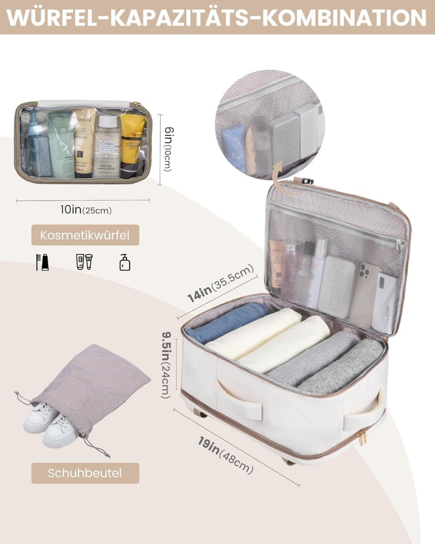 Handgepäck Rucksack 40L Damen Reiserucksack Wasserdicht Laptop 17 Zoll