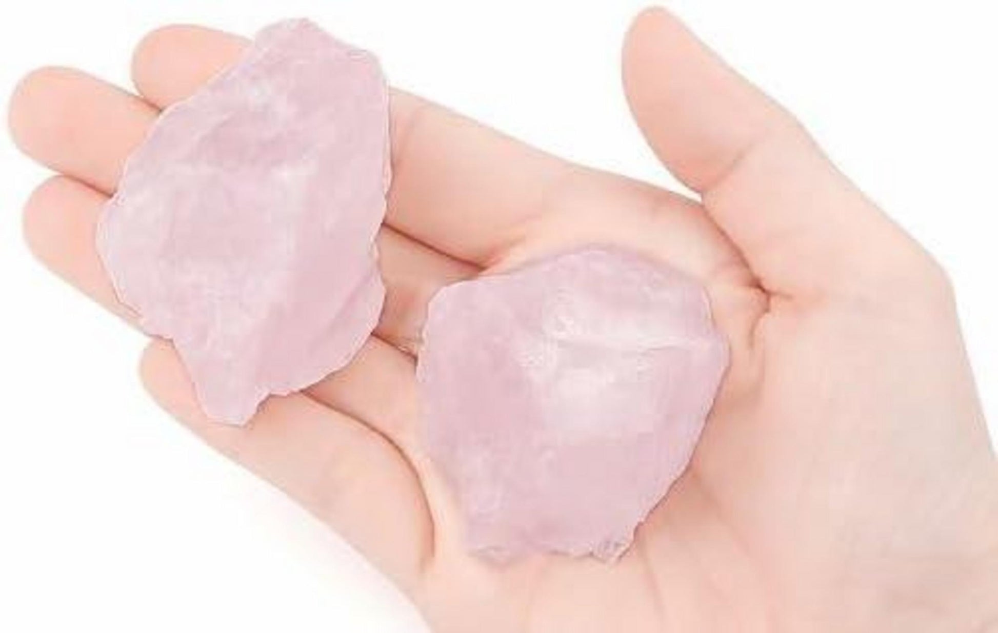 Kristall Rohstein 2 Stück Rosenquarz Naturstein Meditation Reiki