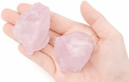 Kristall Rohstein 2 Stück Rosenquarz Naturstein Meditation Reiki