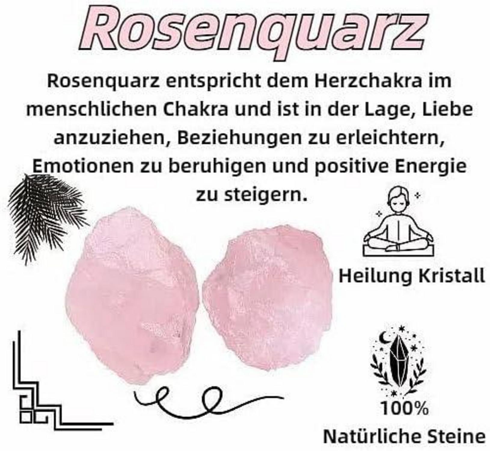 Rosenquarz Kristall Rohstein 2 Stück Meditation Reiki Heilstein