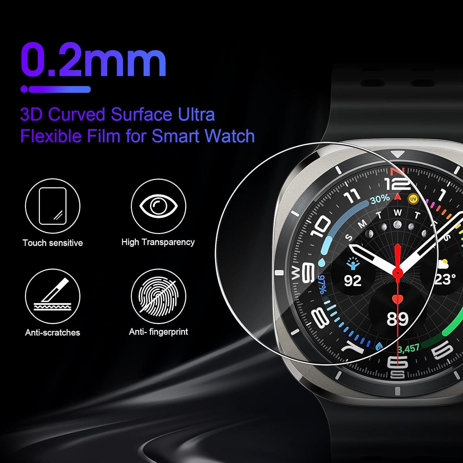 3er Pack Panzerglas Schutzfolie für Samsung Galaxy Watch 7