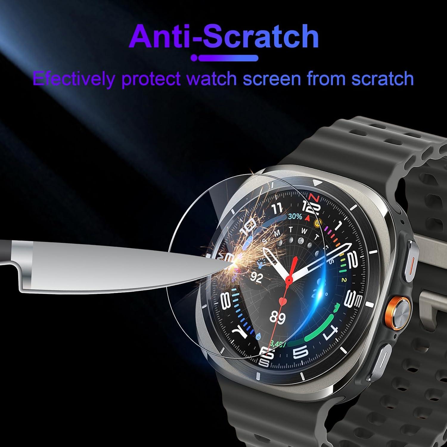 3x Panzerglas Schutzfolie für Samsung Galaxy Watch 7 Ultra/FE 47mm Displayschutz
