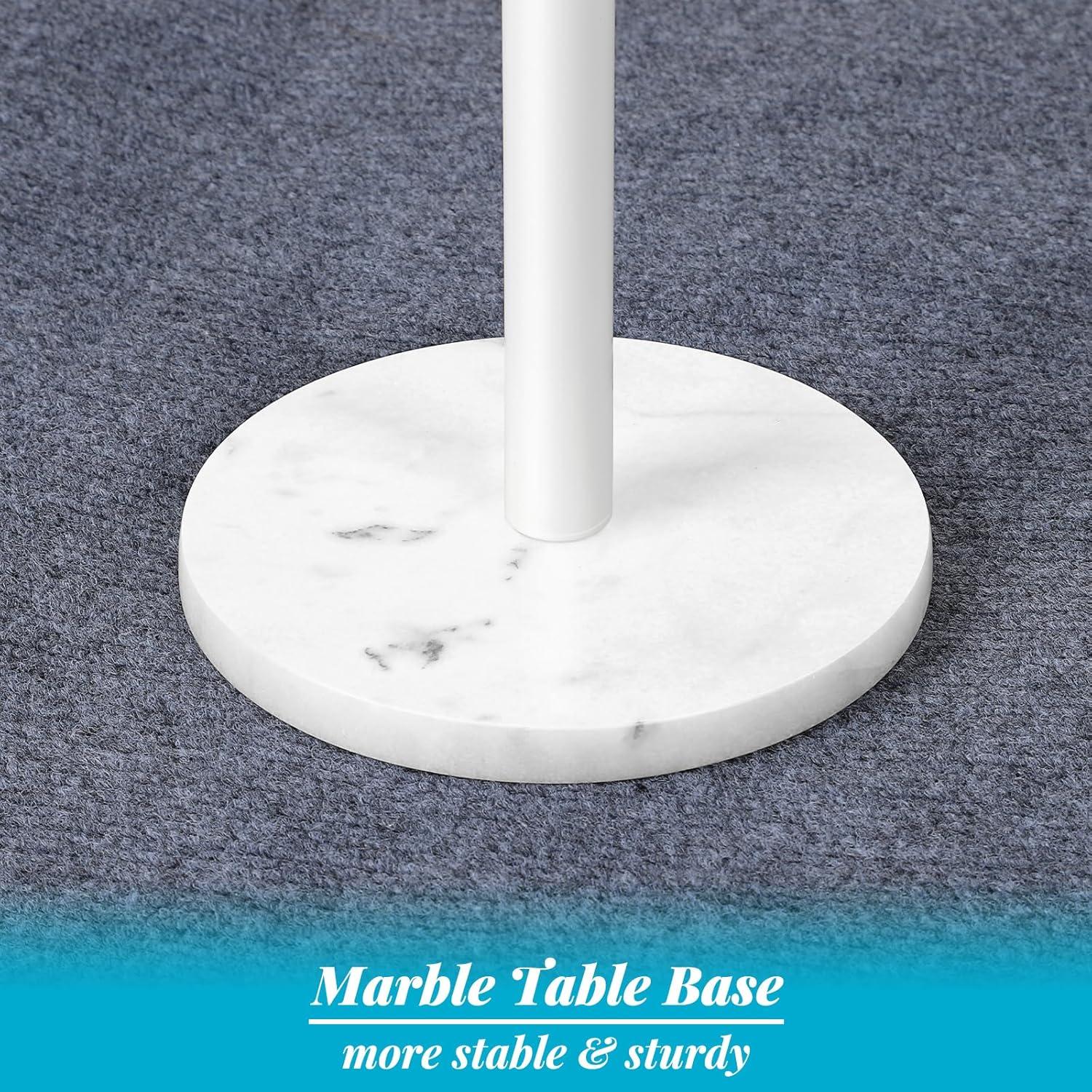 Weißer runder Beistelltisch Marmorsockel 32CM 2er-Set
