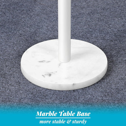 Weißer runder Beistelltisch Marmorsockel 32CM 2er-Set