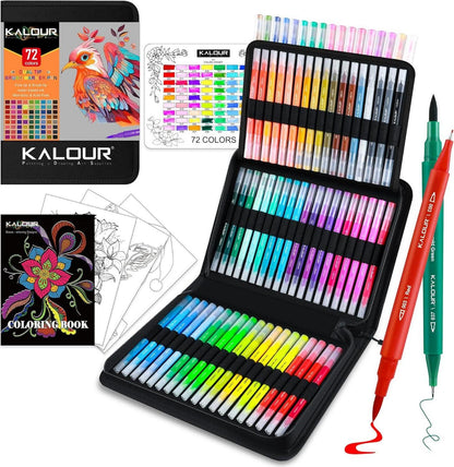 72er Dual-Tip Kunstmarker Set mit Pinsel und feiner Spitze