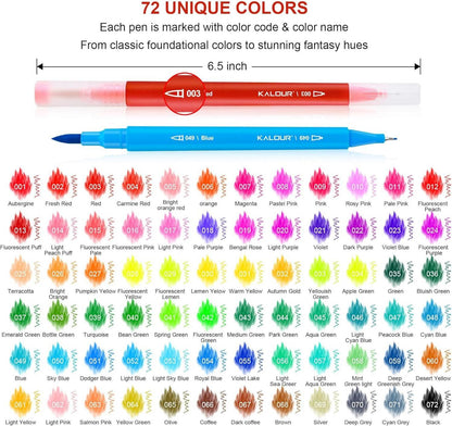 72er Dual-Tip Kunstmarker Set mit Pinsel und feiner Spitze