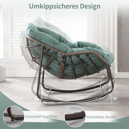 2x Schaukelstuhl Set – Bequemer Papasan Chair für Garten & Wohnzimmer