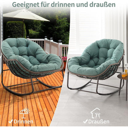 2x Schaukelstuhl Set – Bequemer Papasan Chair für Garten & Wohnzimmer