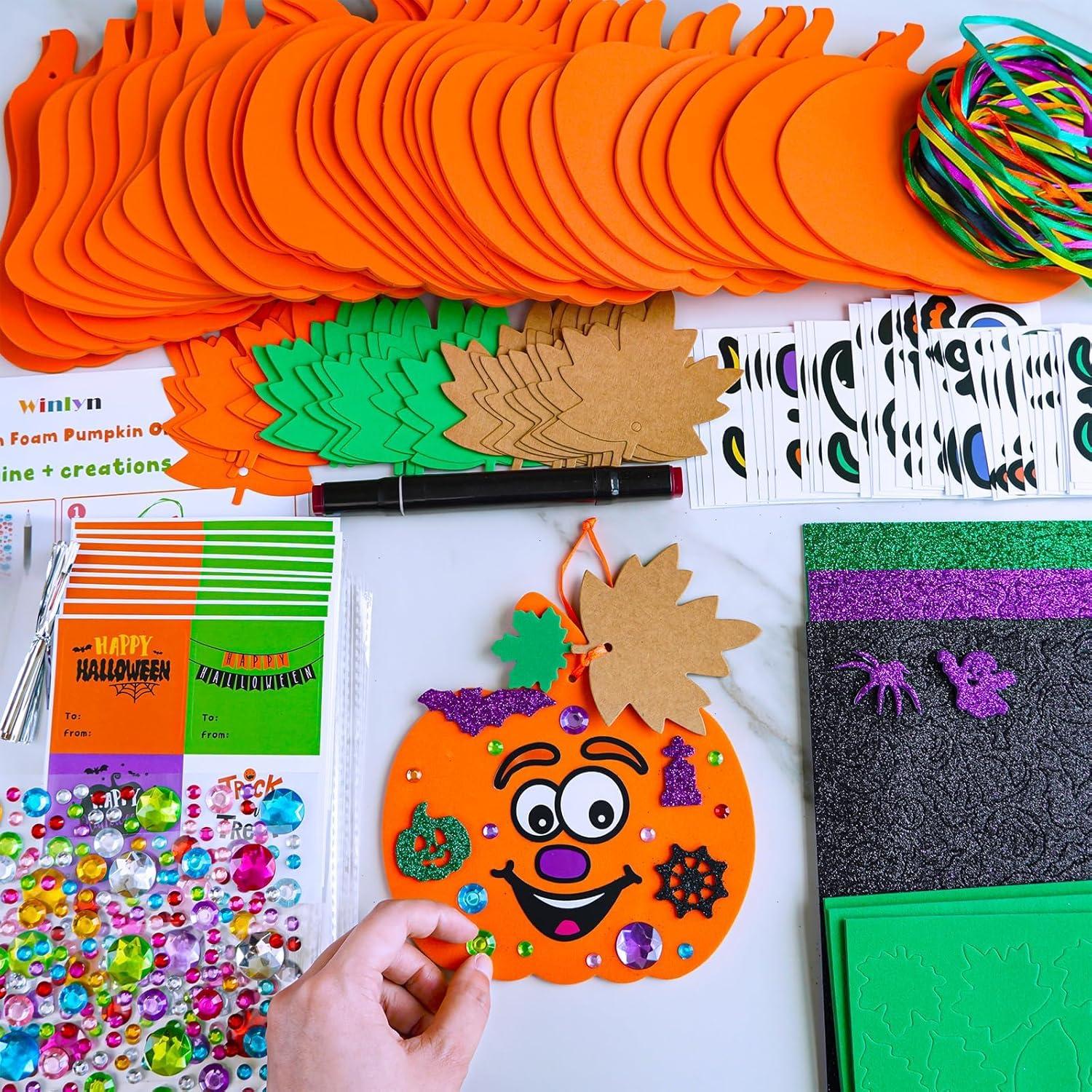DIY Halloween Kürbis Bastelset Kinder Herbst Deko 12 Stück