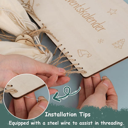 Adventskalender Weihnachtskalender Baumwolltasche Kinder