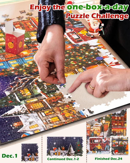 Adventskalender 2024 Jigsaw Puzzles 1008 Teile Weihnachten Geschenk