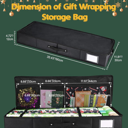Geschenkpapier Aufbewahrung Organizer 600D Oxford Gewebe 90x13x12cm Schwarz