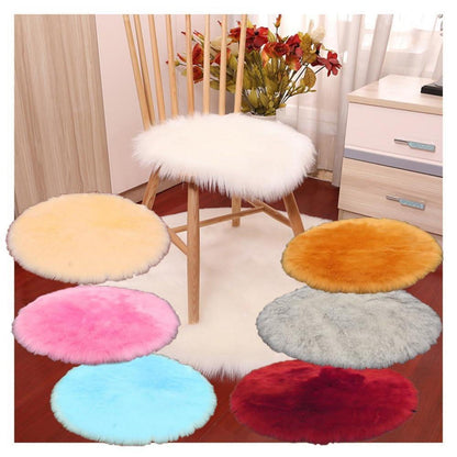 Runder Schaffellteppich Lila Flauschig 180x180cm