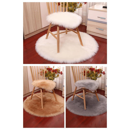 Runder Schaffellteppich Rot – Flauschig, Weich & Rutschfest
