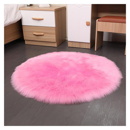 Runder Schaffellteppich Rosa – Flauschig, Weich & Rutschfest