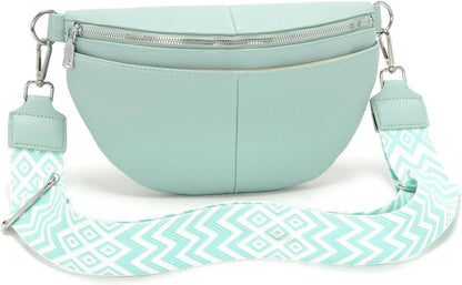 Echtes veganes Leder Bauchtasche Damen 5 Fächer 30 x 17 x 9cm