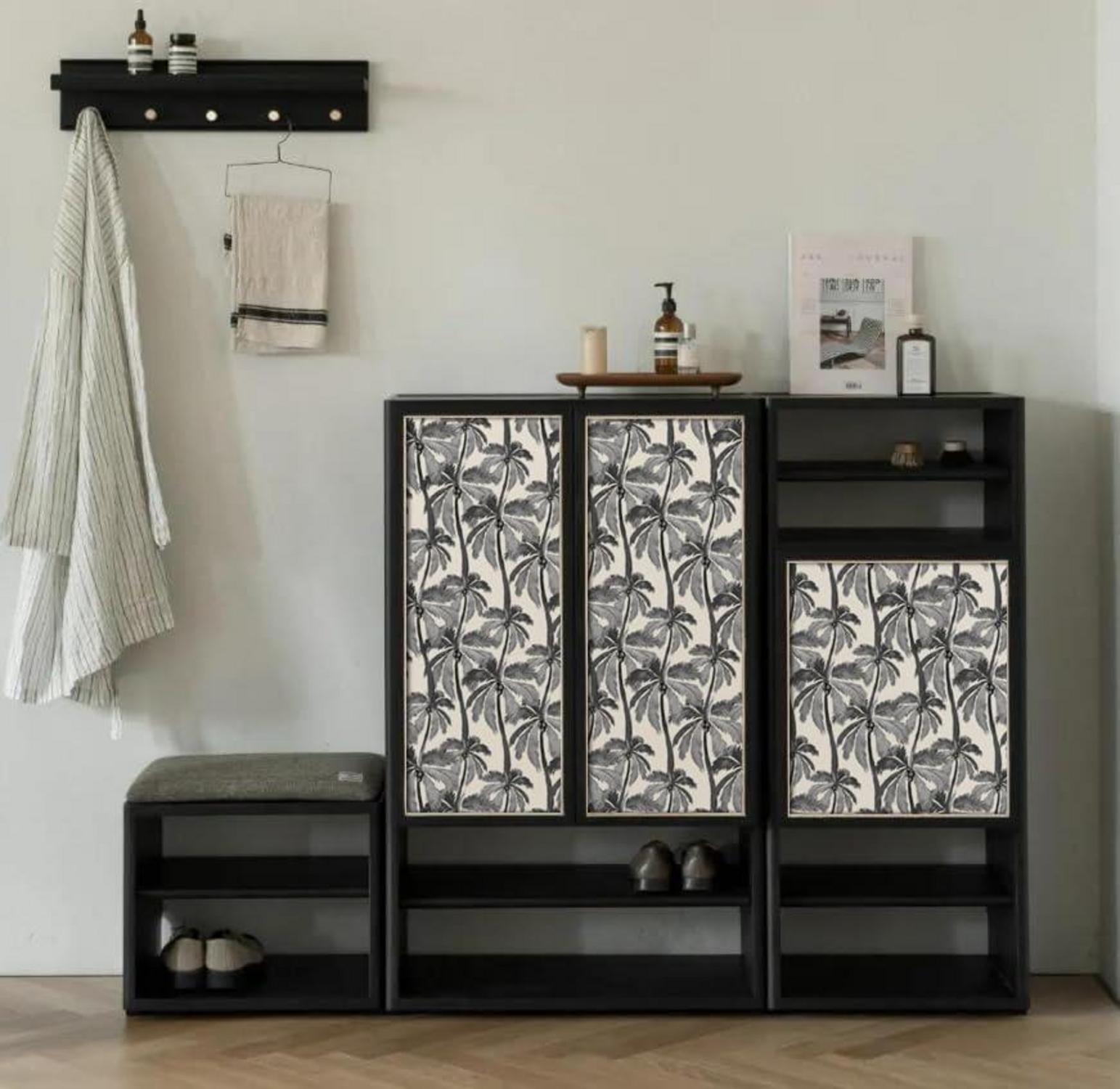 Selbstklebende Tapete Kokoswald Beige Schwarz PVC 0,4x3m