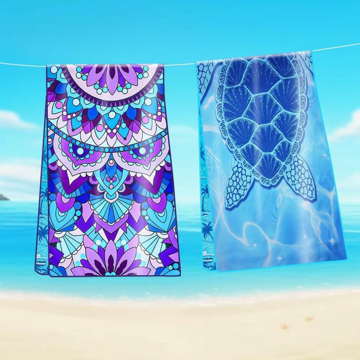 Microfiber Oversized Lightweight Beach Towel 180x80cm Set