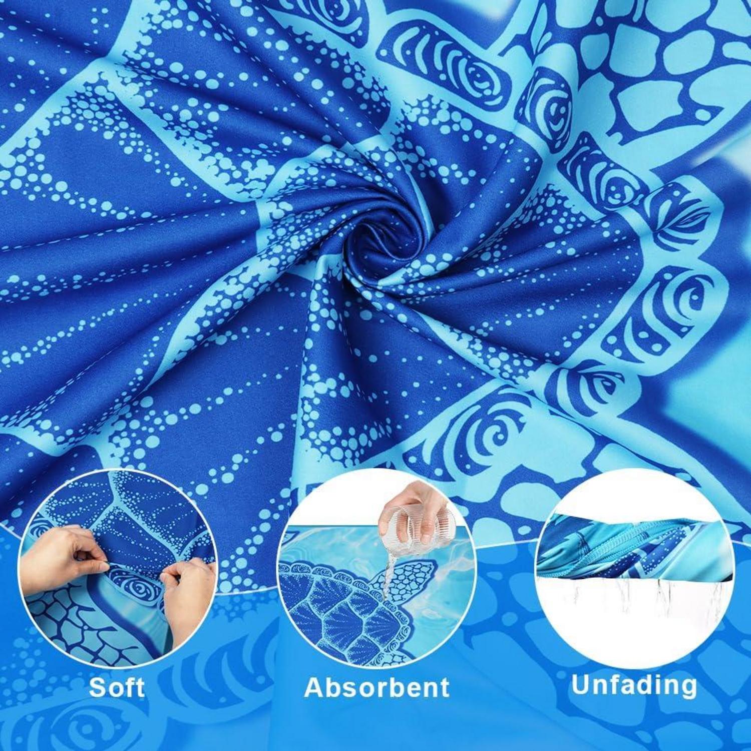 Mikrofaser Strandtuch 2er Pack 180x80cm Sandfrei Saugfähig