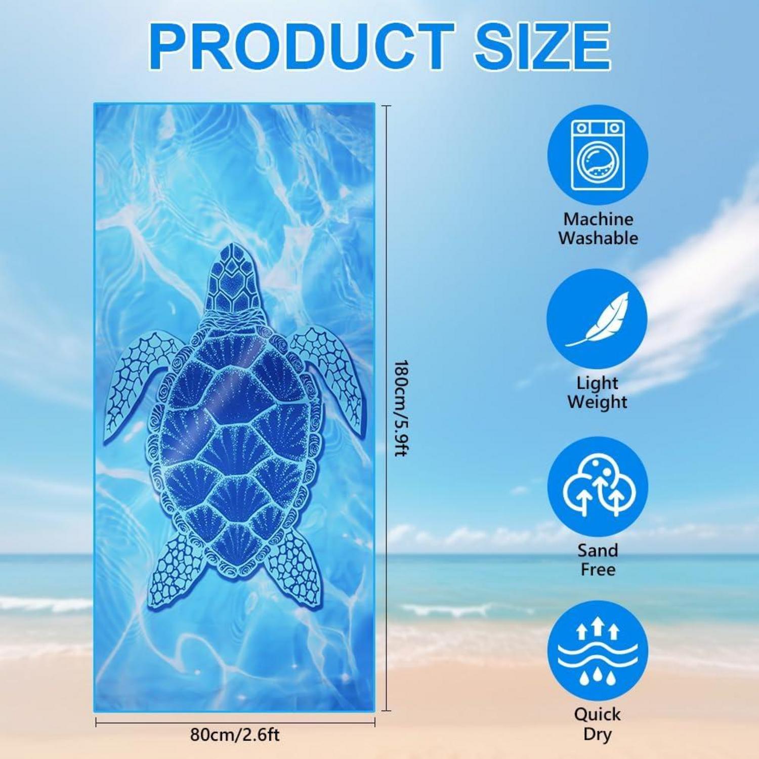 Mikrofaser Strandtuch 2er Pack 180x80cm Sand Free Handtuch