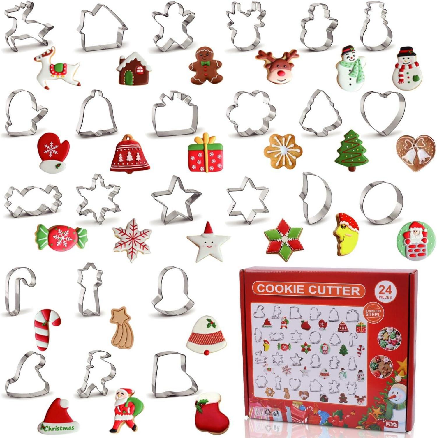24-teiliges Weihnachts Ausstechformen Set Edelstahl Backen