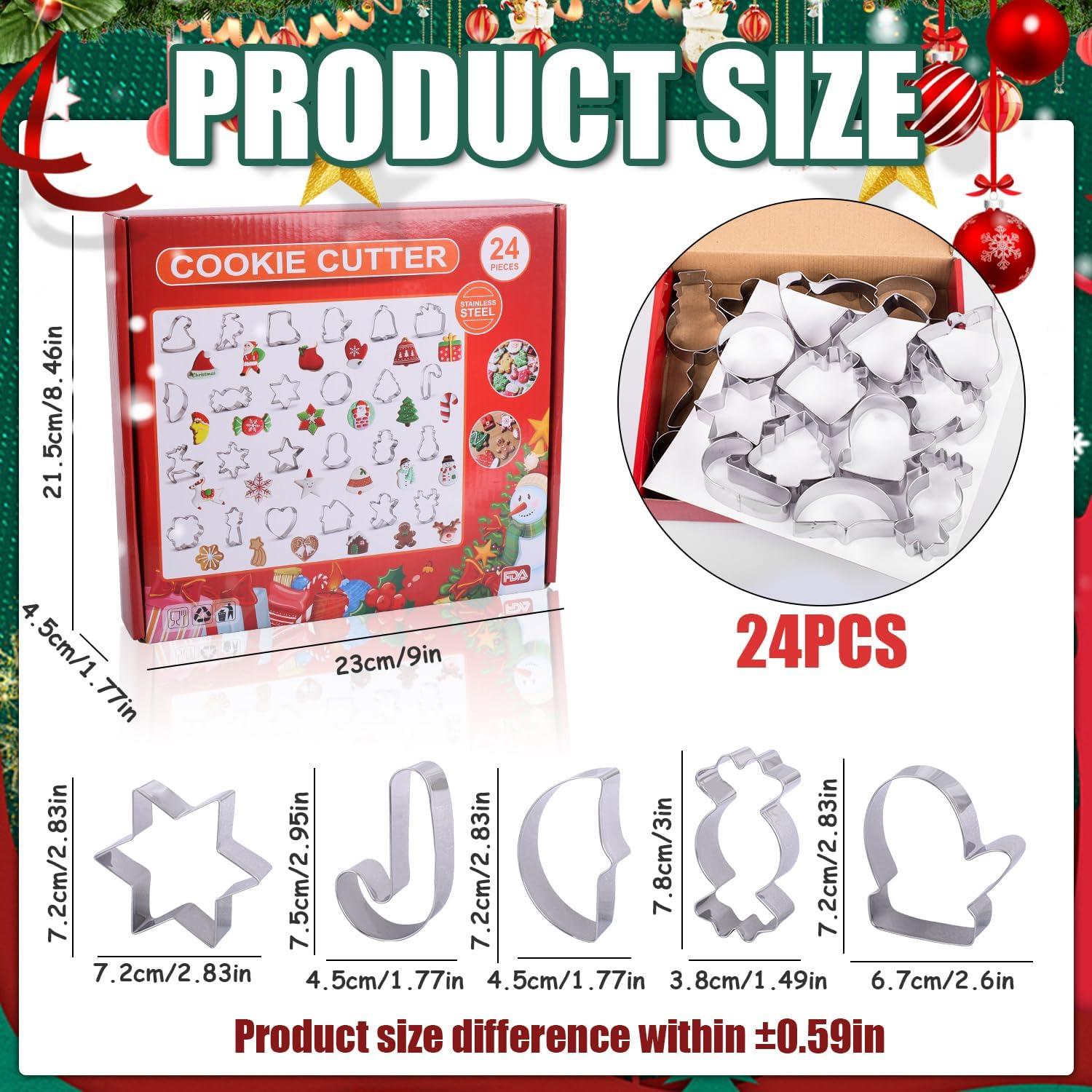 24-teiliges Weihnachtsausstecher Set aus Edelstahl