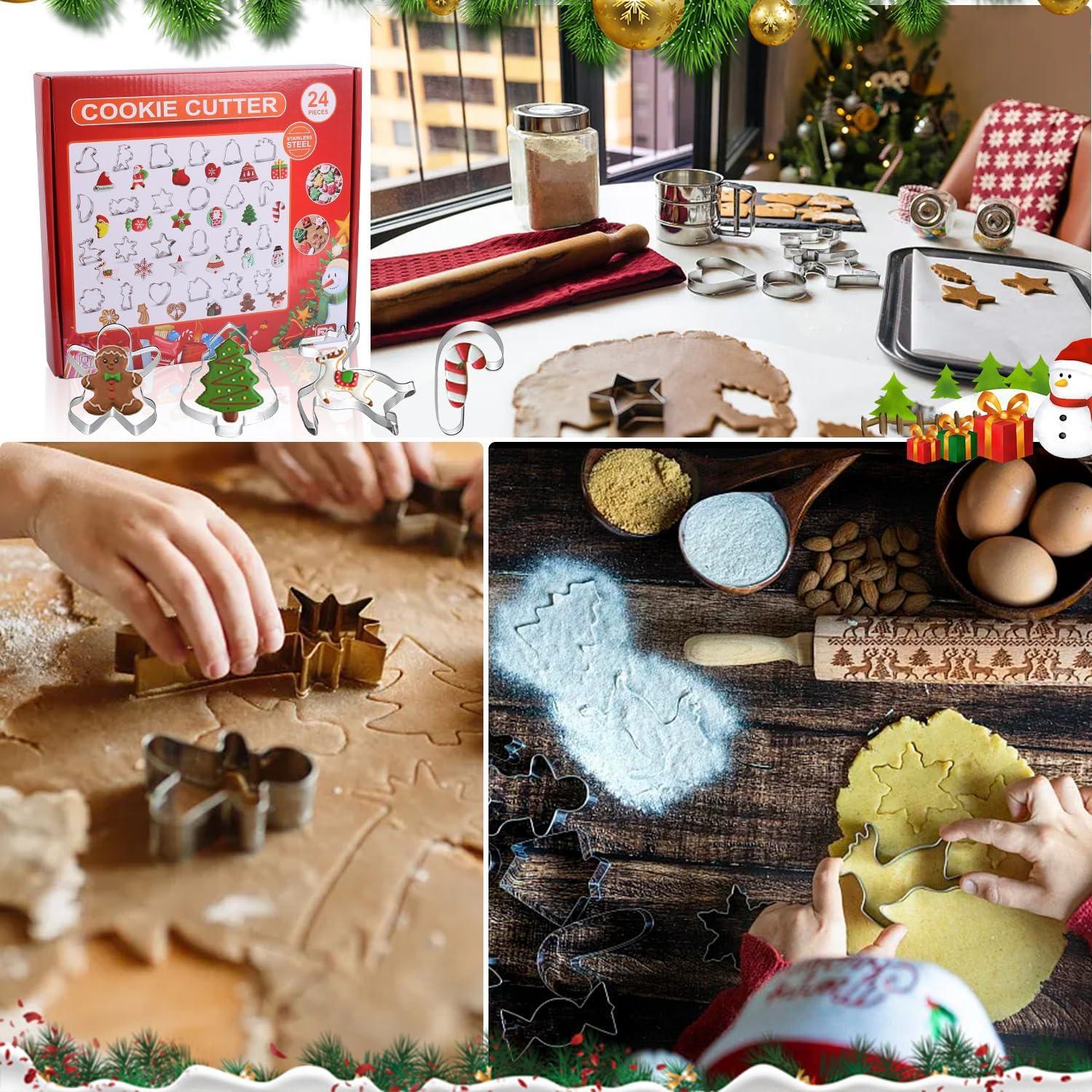 24-teiliges Weihnachts Ausstechformen Set Edelstahl Backen
