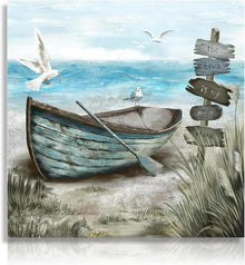 Strand Wanddekoration Poster Möwe Meer Boot Ozean Drucke 40x40cm