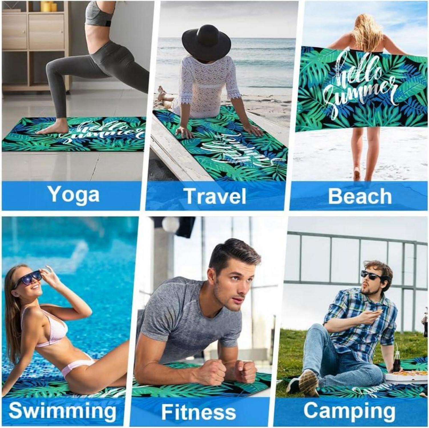 Microfiber Oversized Lightweight Beach Towel 160x80cm Sand Free Travel Towel