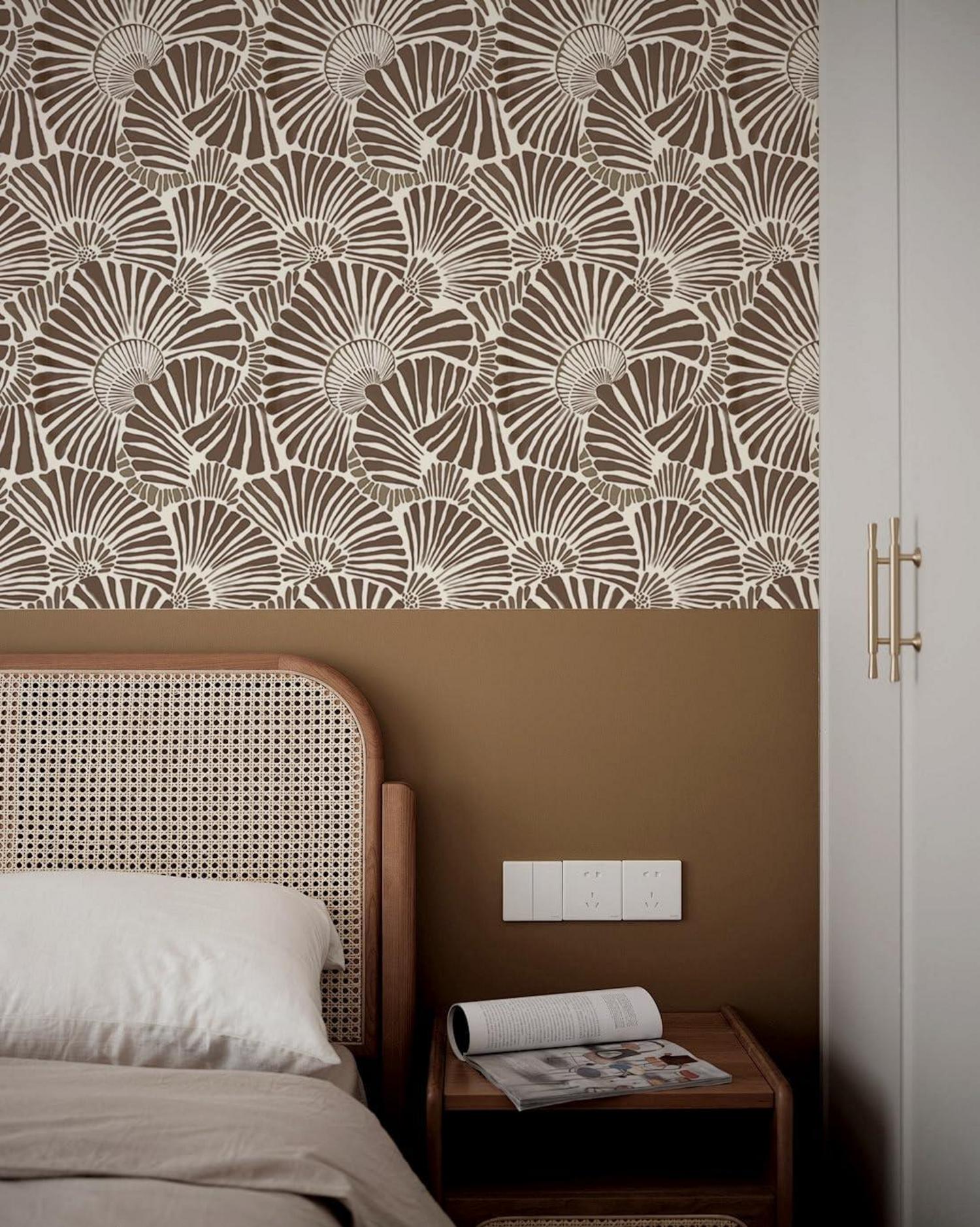 Selbstklebende Tapete Möbelaufkleber Wandpapier Spirale Braun 0.4W x