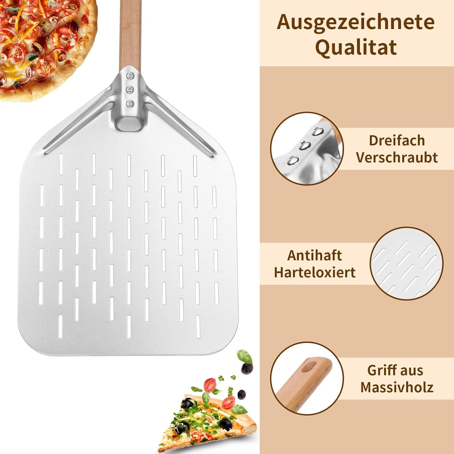 HOUSLUX Pizzaschieber 40x30cm 12 Zoll Pizza Schieber