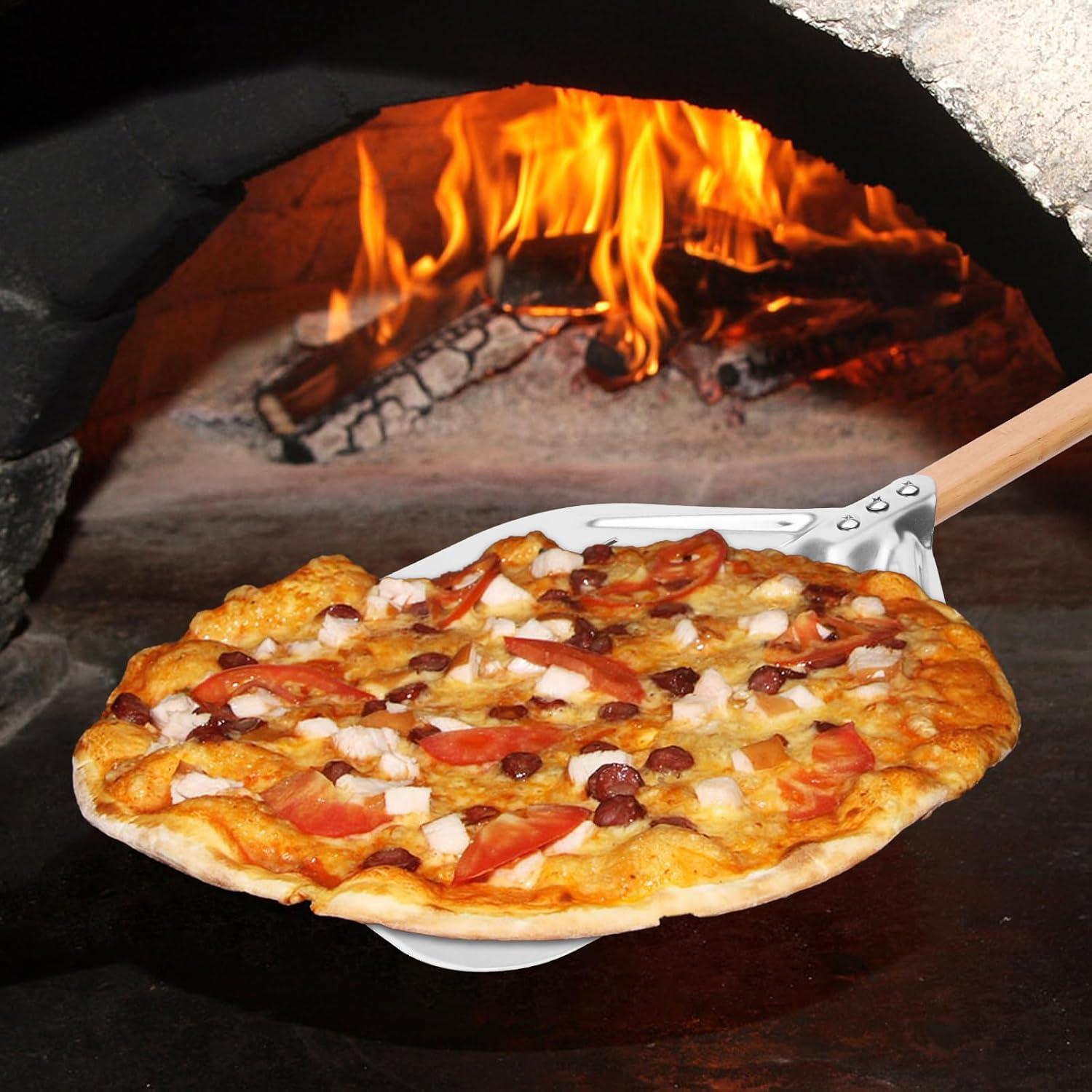 Pizzaschieber Aluminium 40x30cm 12 Zoll Pizza Transport Silber