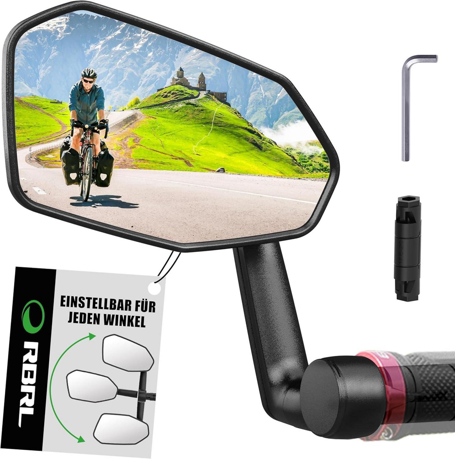 Fahrradspiegel für E-Bike 360° verstellbar robust & großflächig