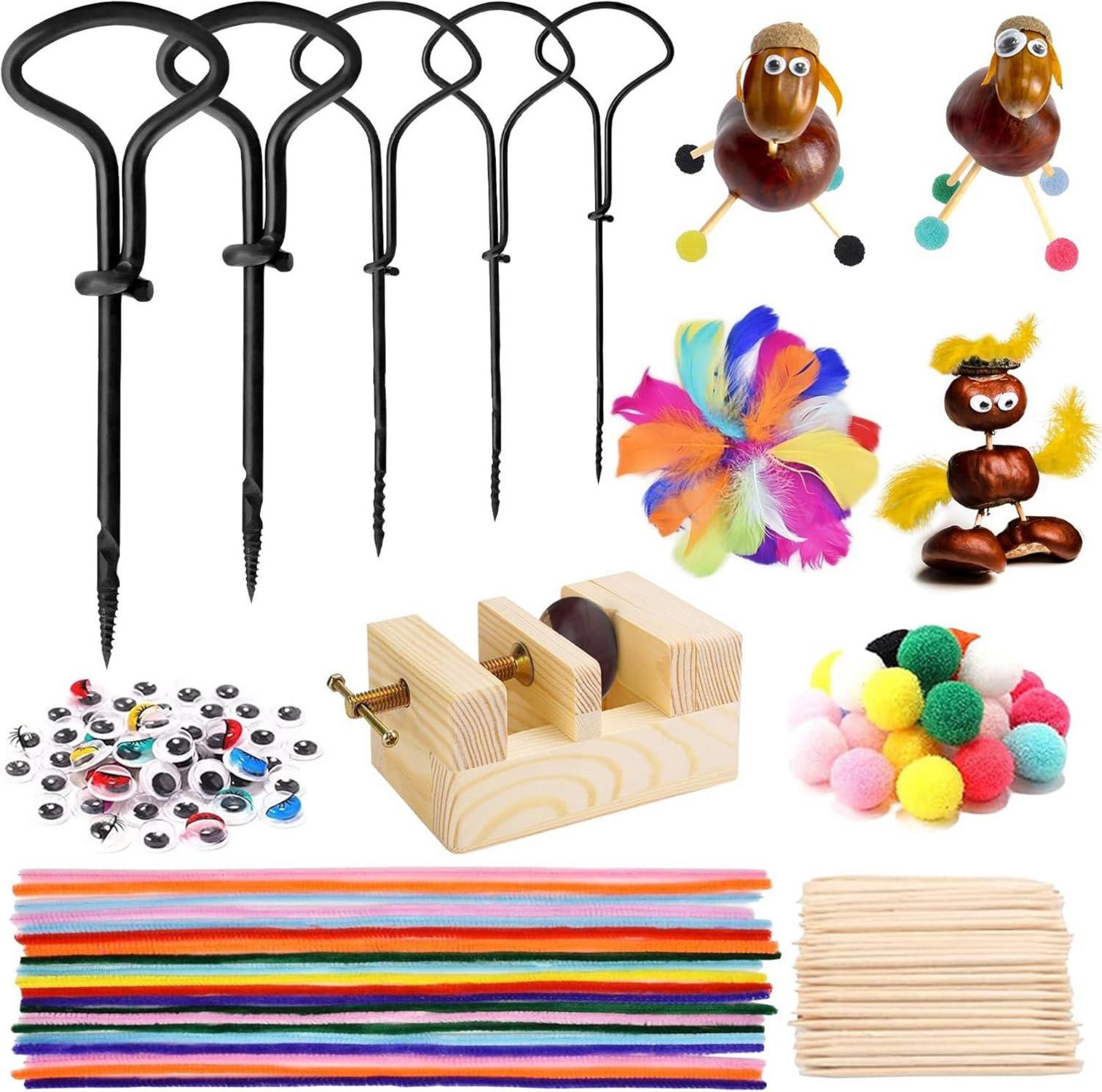 Kastanienbohrer Set Bohrer DIY Bastel Herbstdekoration