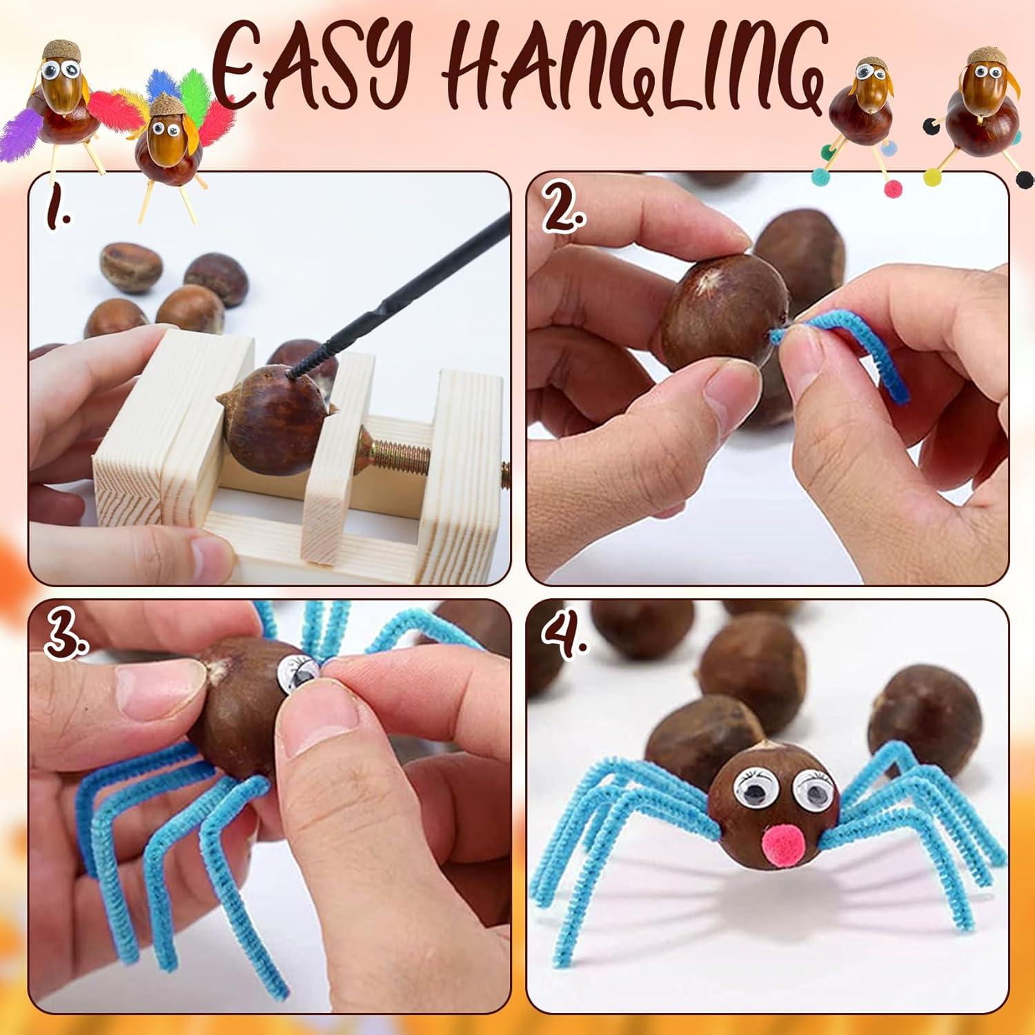 Kastanienbohrer Kinder Set Herbst Basteln DIY Geschenke