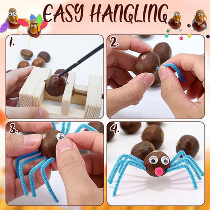 Kastanienbohrer Kinder Set Herbst Basteln DIY Geschenke