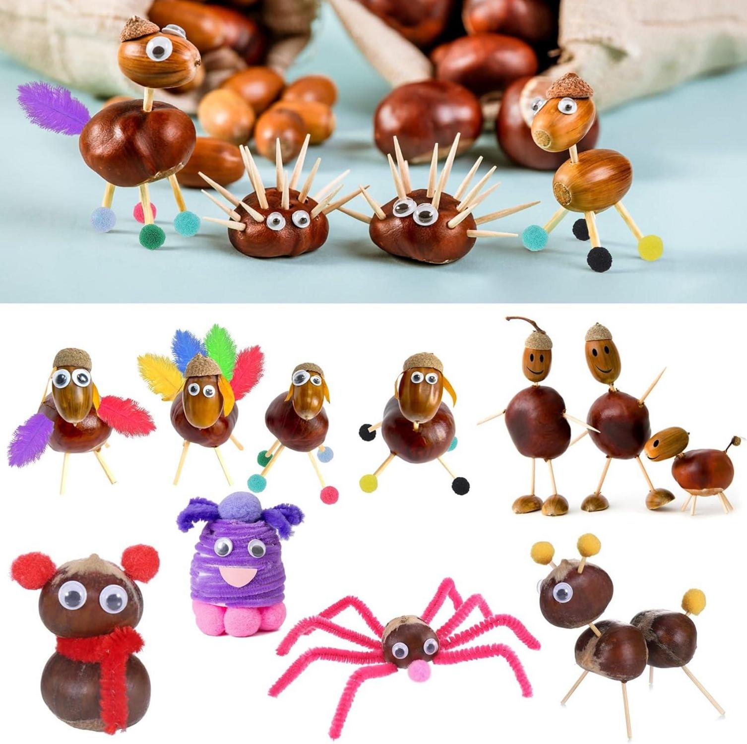 Kinder Kastanienbohrer Set DIY Bastel Herbst Dekoration