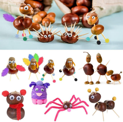 Kinder Kastanienbohrer Set DIY Bastel Herbst Dekoration