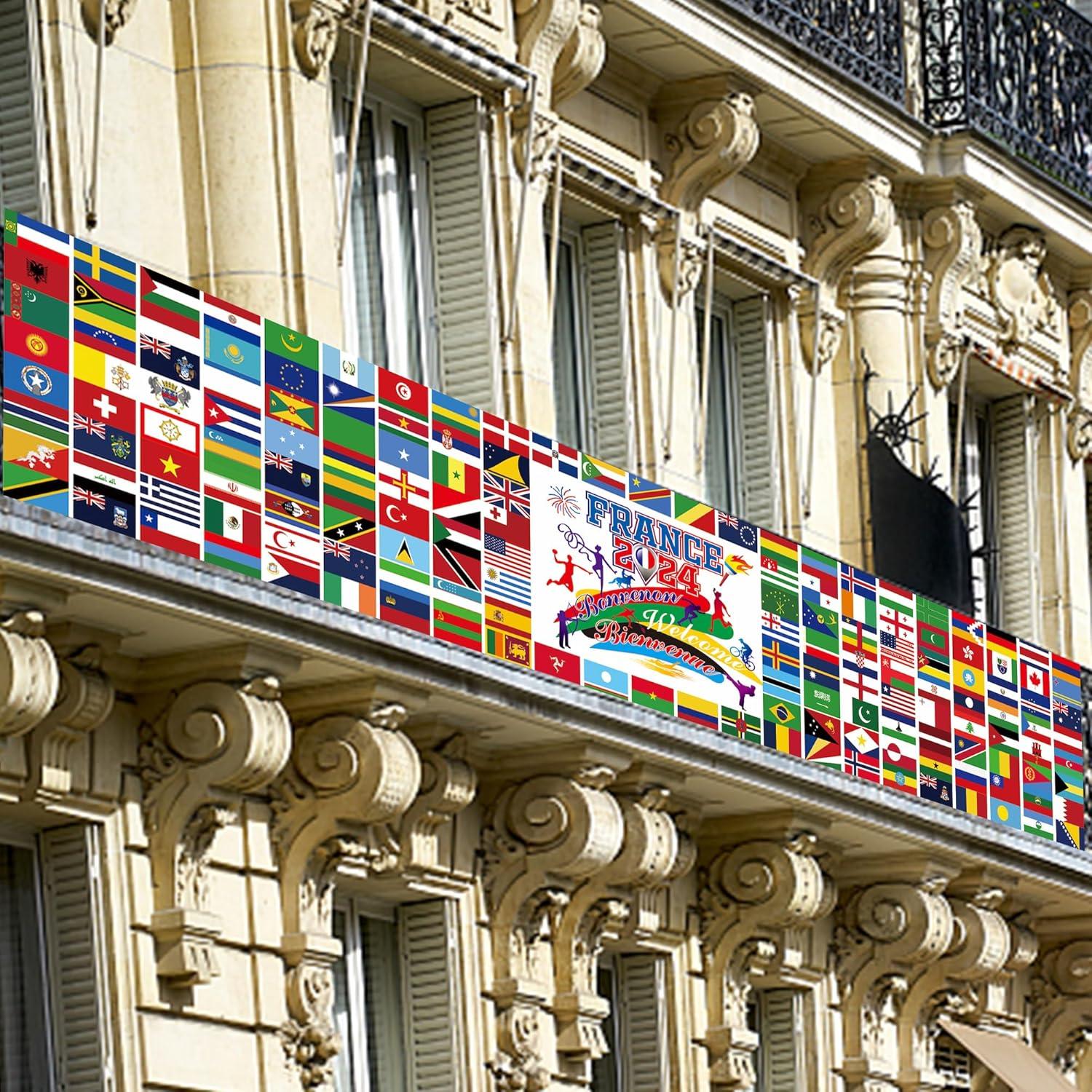 AFYHH 2024 Spiele Frankreich Paris Banner Deko 270x40cm Welcome