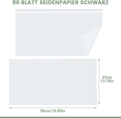 80 Blatt Seidenpapier Weiß 50x35 cm Verpackung