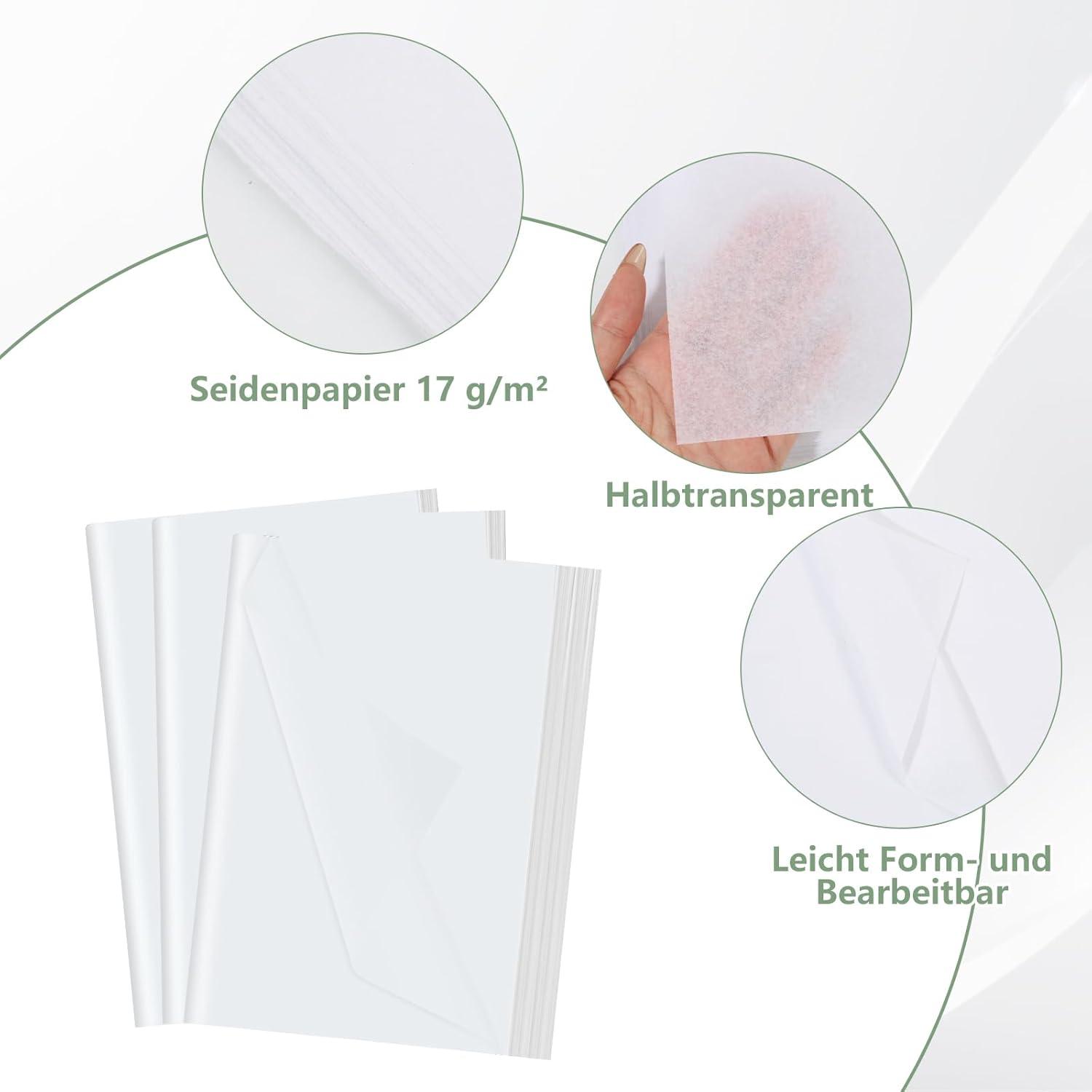 80 Blatt Seidenpapier Weiß 50x35 cm Tissue Paper Verpackungsmaterial