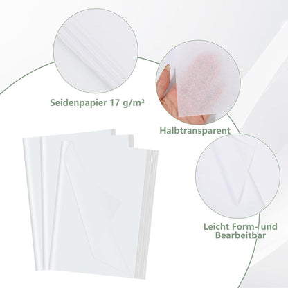 80 Blatt Seidenpapier Weiß 50x35 cm Tissue Paper Verpackungsmaterial