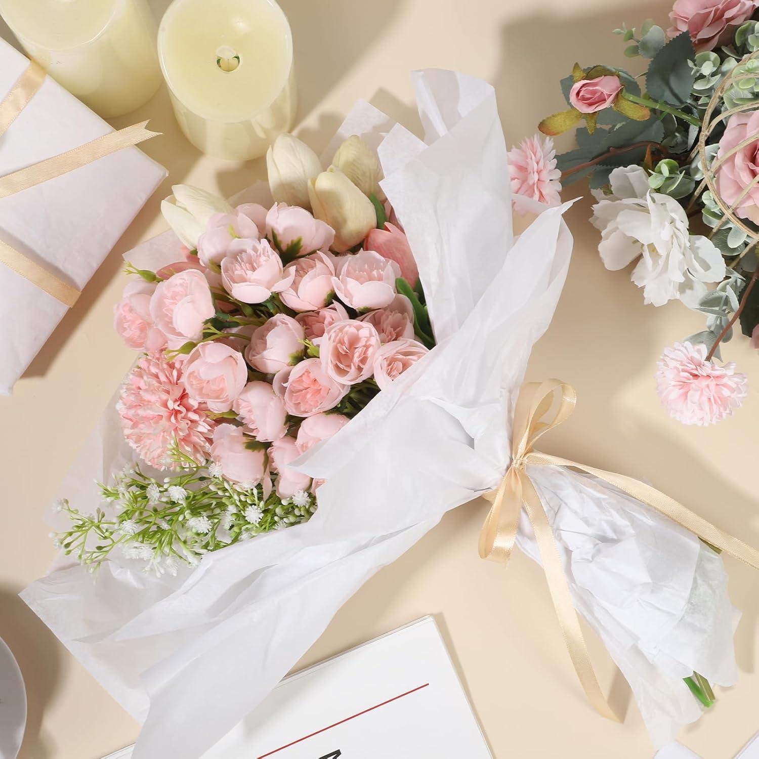 80 Blatt Weißes Seidenpapier 50x35 cm Tissue Paper Geschenkpapier Hochzeit DIY