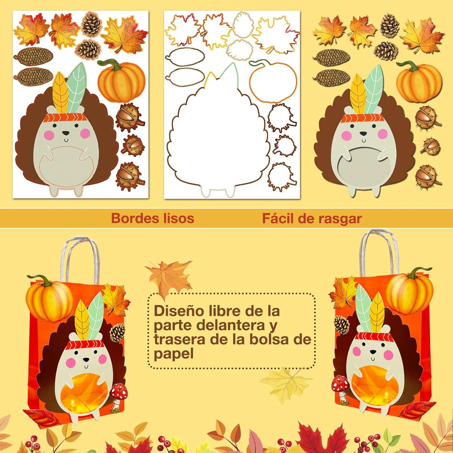 BARVERE Laternen Bastelset für Kinder, 6 Herbst Laternen mit LED und niedlichen Tierdesigns