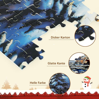Adventskalender 2024 Weihnachtspuzzle 1008 Teile Familienpuzzle mit Geschenkbox