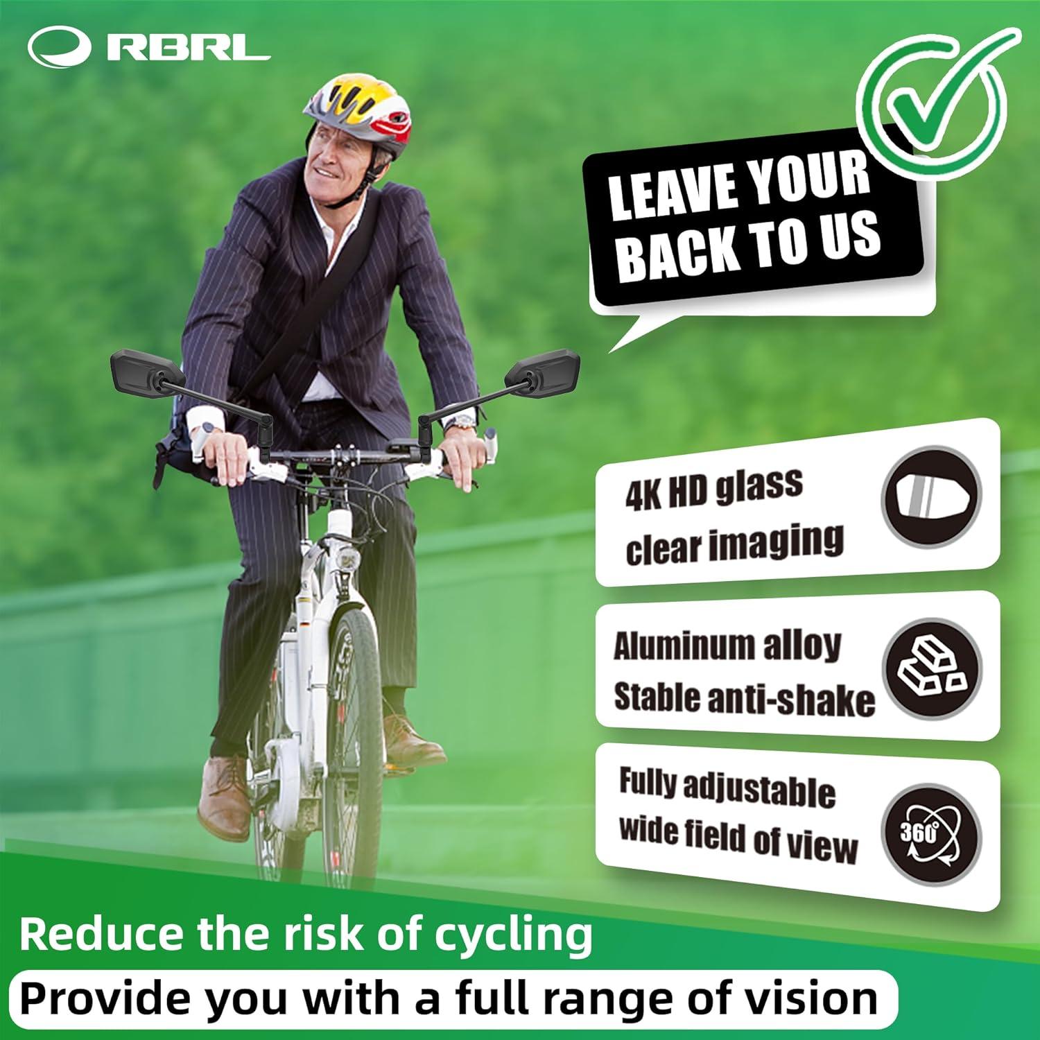 Fahrradspiegel für Lenker mit ProVision-Echtglas Aluminiumlegierung
