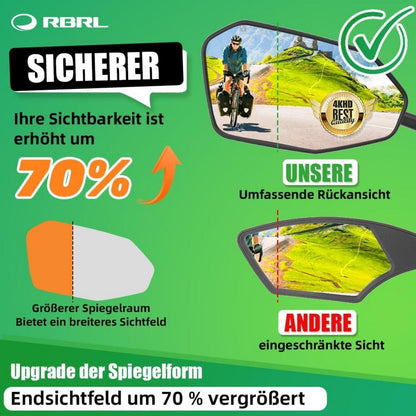 RBRL Fahrradspiegel Lenker ProVision-Echtglas Aluminium 360 Grad klappbar E-Bike